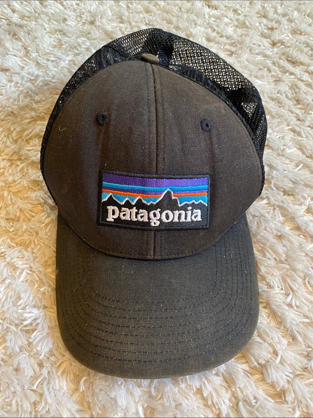 Patagonia Black Cap with Multicolor Mountain Patch